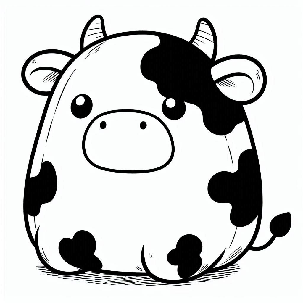 Cow Squishmallow Coloring Page