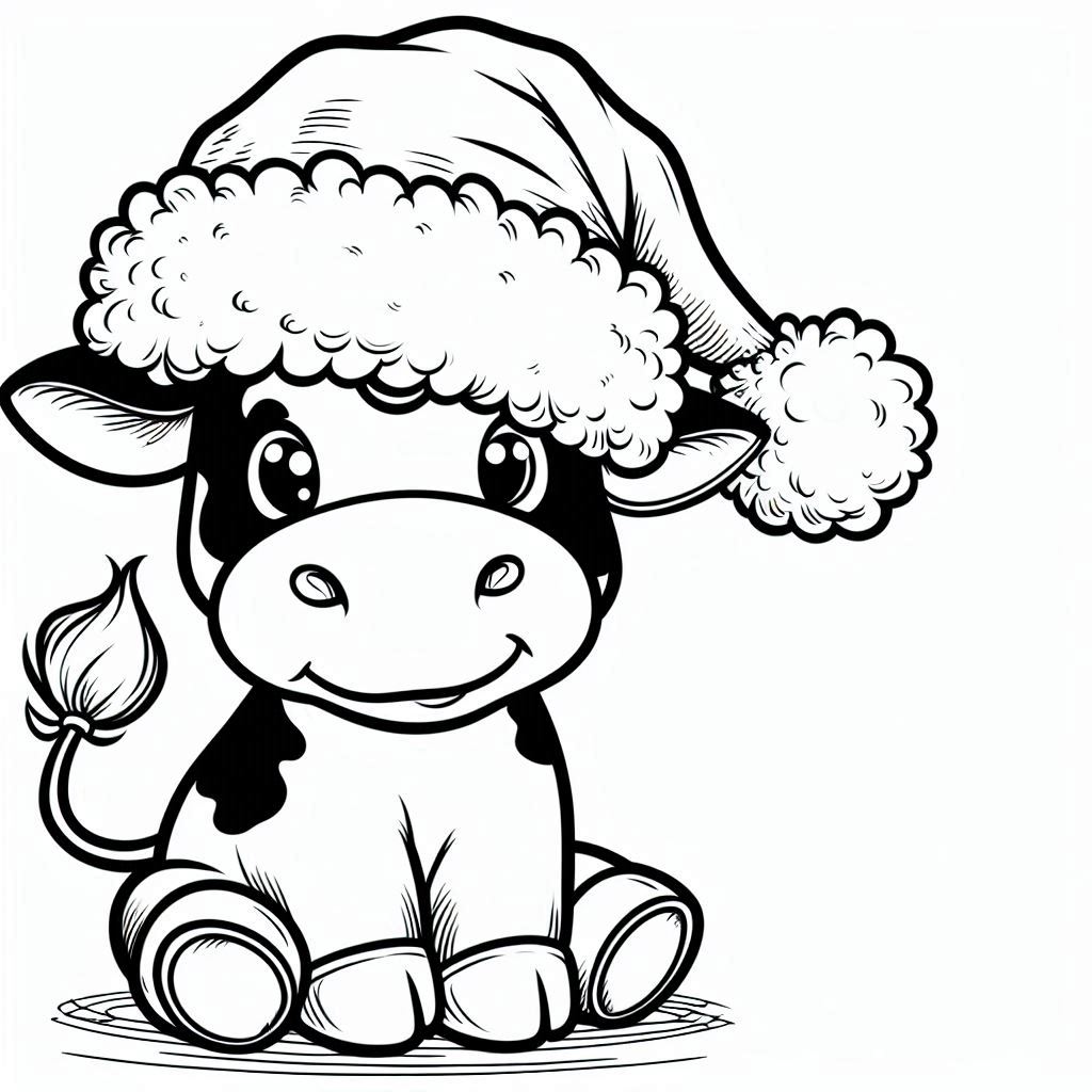 christmas cow coloring pages