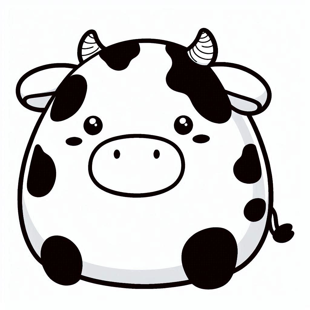 Cow Squishmallow Coloring Page