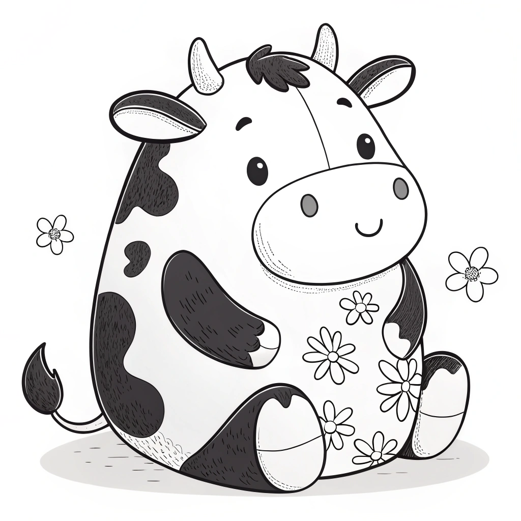 Cow Squishmallow Coloring Page