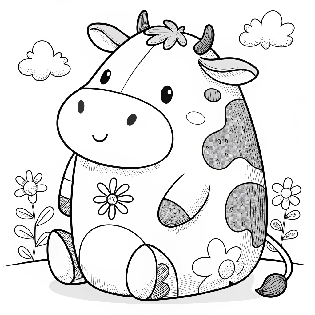 Cow Squishmallow Coloring Page